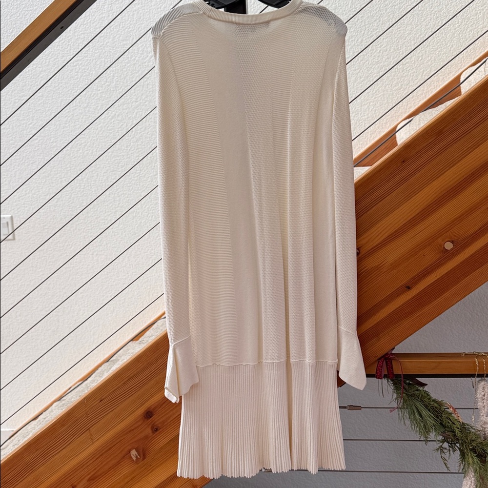 Proenza Schouler Rib Knit Cream Long Sleeve Midi Dress Sz M - Picture 7 of 11